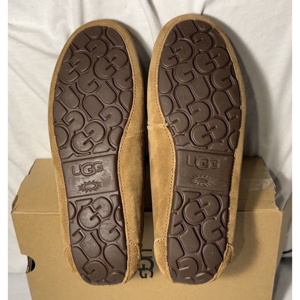 NEW NIB UGG Dakota Chestnut Suede Fur Slippers Womens Size 9 Brown Slip Ons - Picture 3 of 8